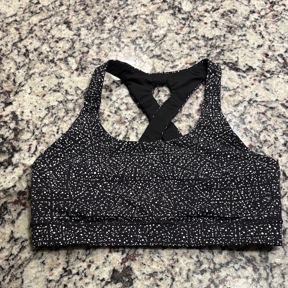 Lululemon Athletica Black and White Patterned Sports Bra